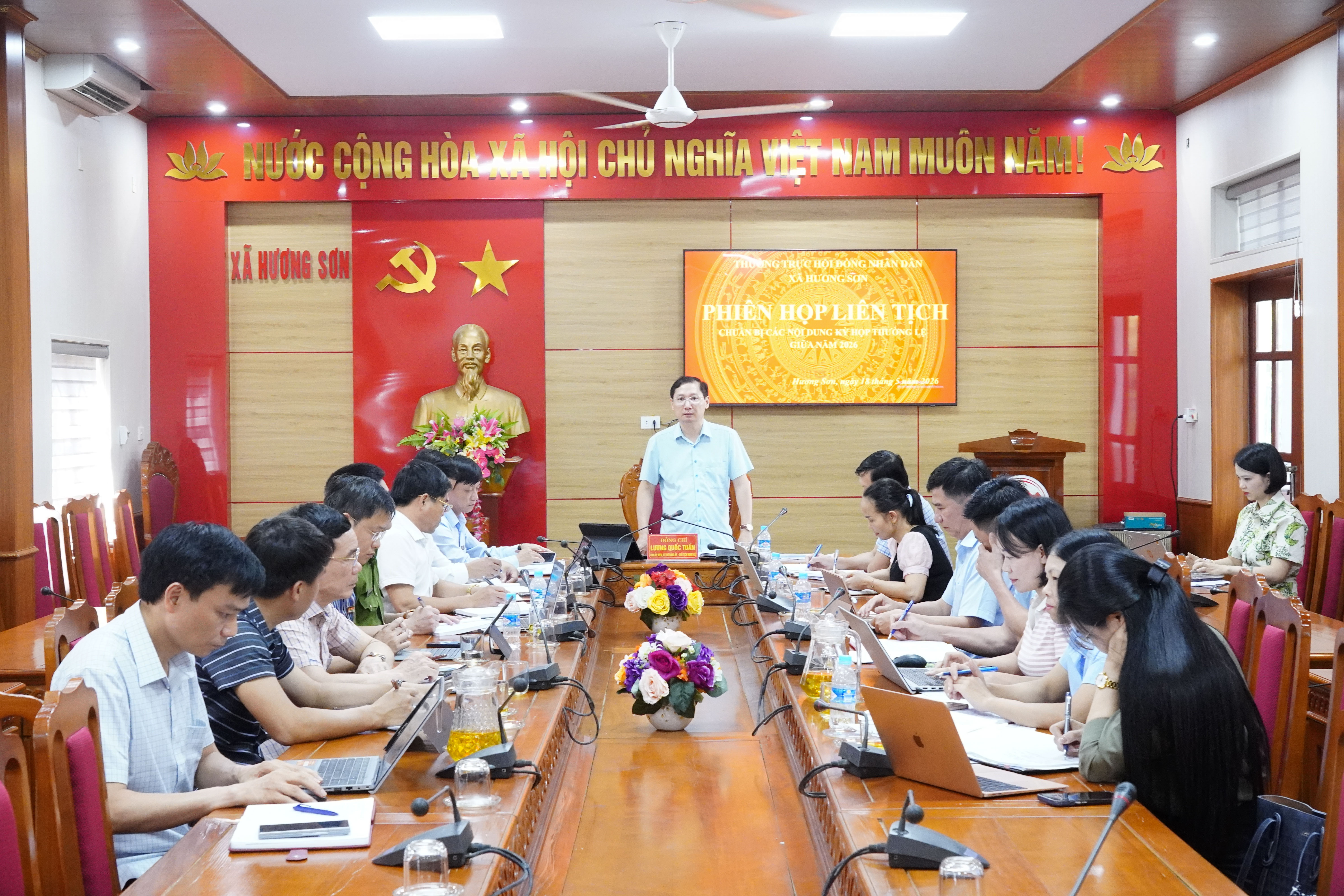Thường trực HĐND xã Hương Sơn họp liên tịch chuẩn bị Kỳ họp thường lệ giữa năm 2026