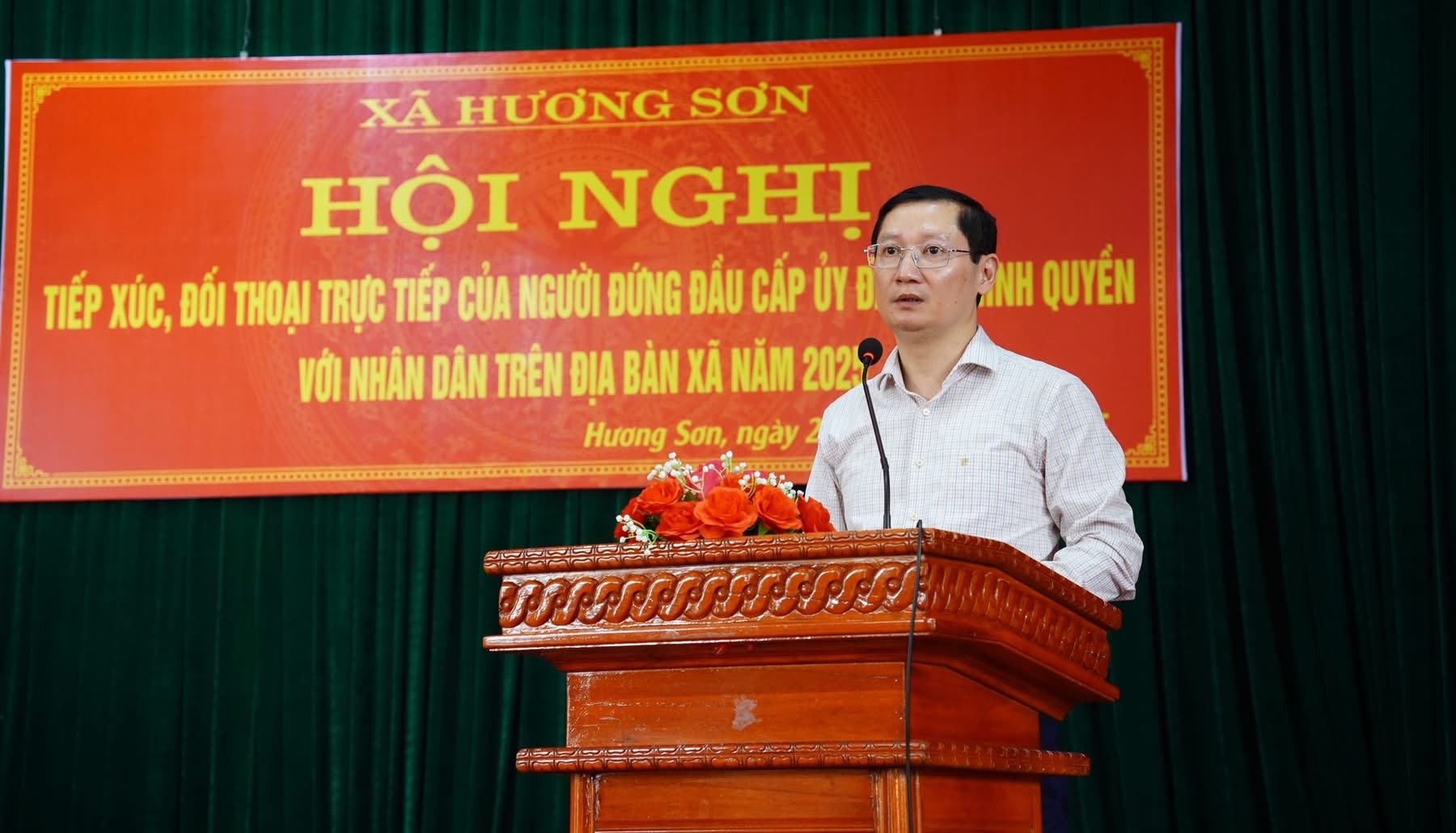 Xã Hương Sơn: Hội nghị tiếp xúc, đối thoại trực tiếp giữa người đứng đầu cấp ủy đảng, chính quyền với Nhân dân năm 2025