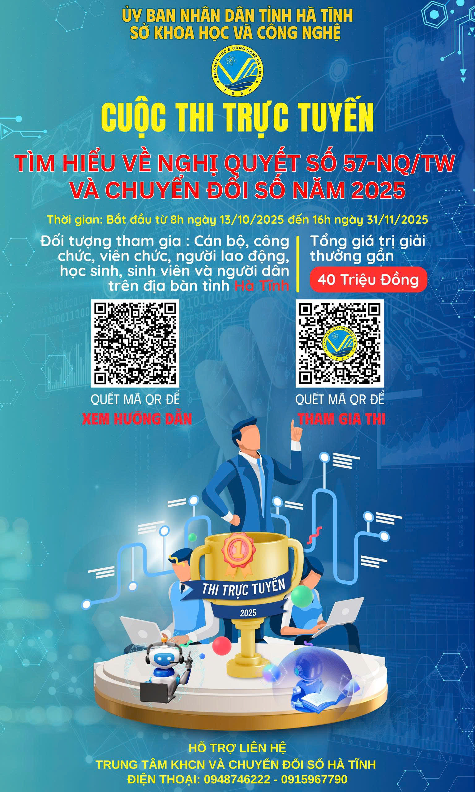 Cuộc thi trực tuyến “Tìm hiểu Nghị quyết số 57-NQ/TW của Bộ Chính trị về đột phá phát triển KH, CN, ĐMST và chuyển đổi số quốc gia”