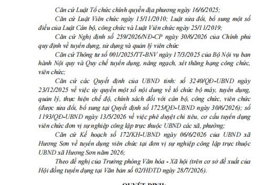 QUYẾT ĐỊNH – (Phê duyệt Danh mục tài liệu ôn tập môn nghiệp vụ chuyên ngành, kỳ tuyển dụng viên chức khuyến nông năm 2026) 