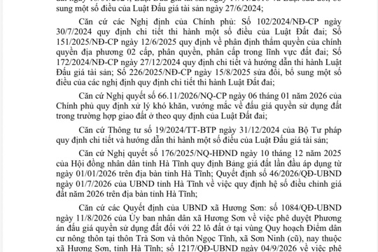 THÔNG BÁO (Về việc lựa chọn tổ chức hành nghề Đấu giá tài sản) 