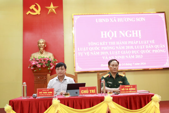 Xã Hương Sơn: Tổng kết thi hành Luật Quốc phòng, Luật Dân quân tự vệ và Luật Giáo dục quốc phòng và an ninh