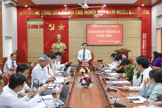 UBND xã Hương Sơn triển khai nhiệm vụ trọng tâm tháng 8 năm 2026
