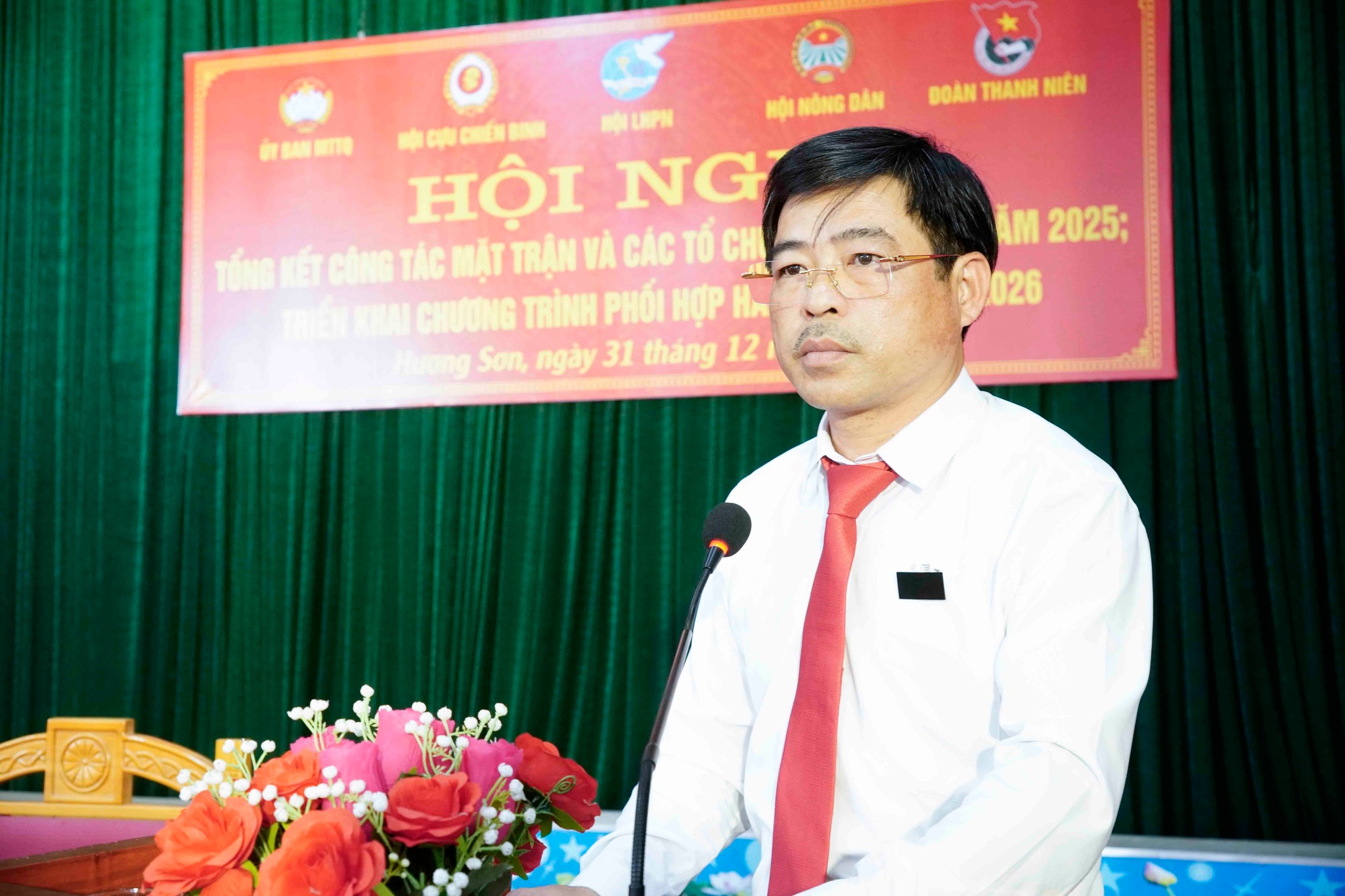 UBMTTQ xã Hương Sơn và các tổ chức thành viên tổng kết năm 2025 