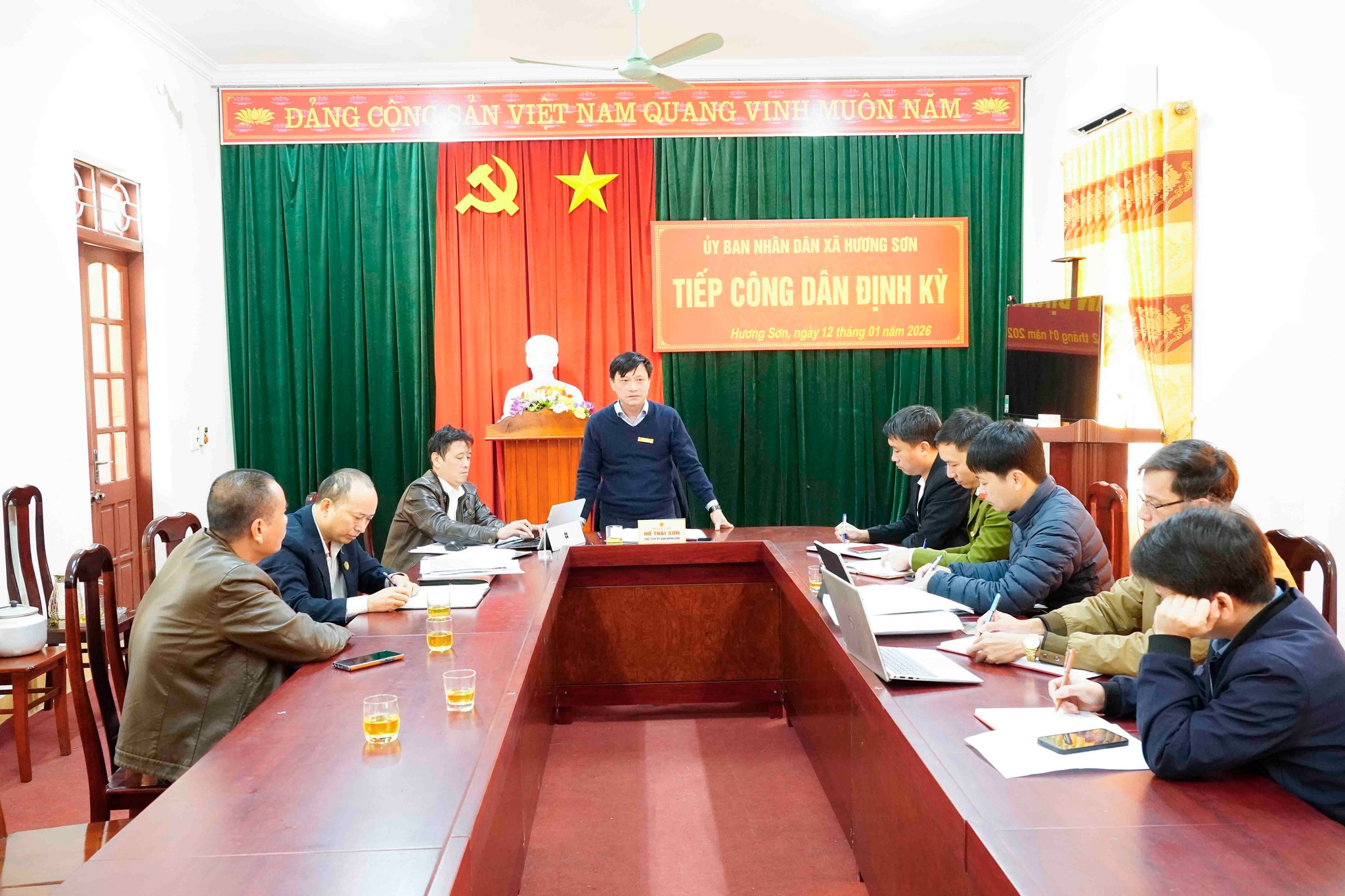 Chủ tịch UBND xã Hồ Thái Sơn tiếp công dân định kỳ tháng 1/2026